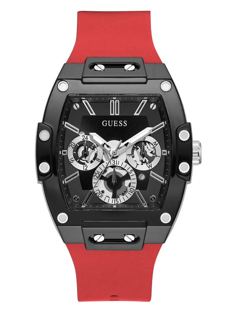 GUESS BLACK CASE RED SILICONE WATCH GW0203G4 - Image 1