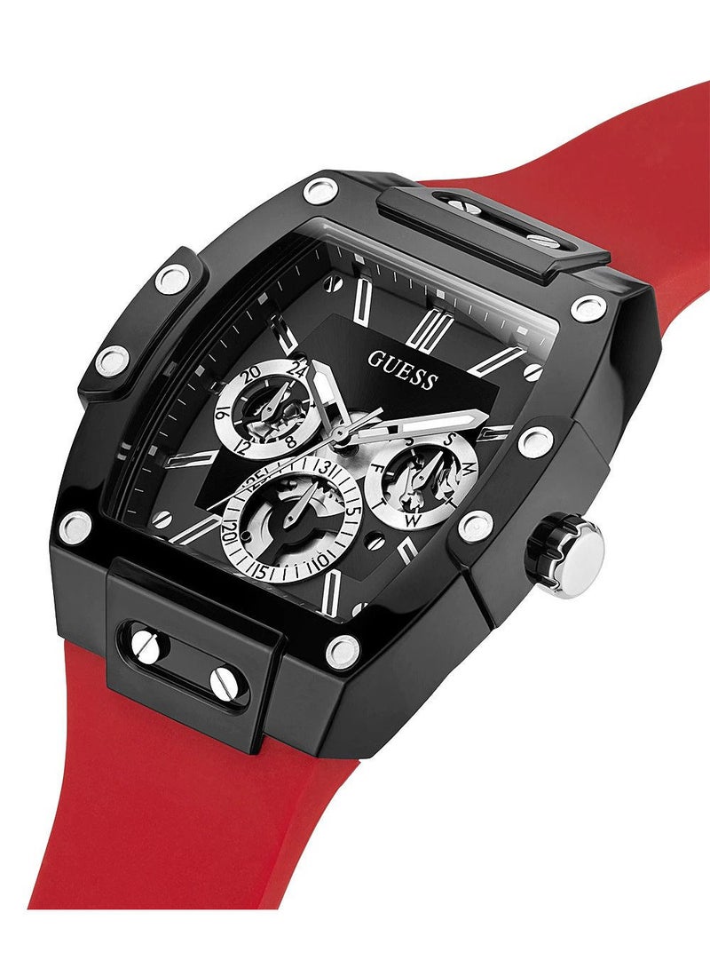 GUESS BLACK CASE RED SILICONE WATCH GW0203G4 - Image 3