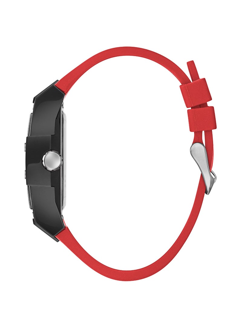GUESS BLACK CASE RED SILICONE WATCH GW0203G4 - Image 4