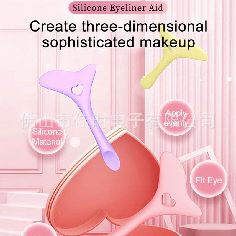 Silicone Eyeliner Aids Silicone Eye Makeup Eyeliner Auxiliary Artifact Crescent Baffle Eyelash Stamp - Image 3