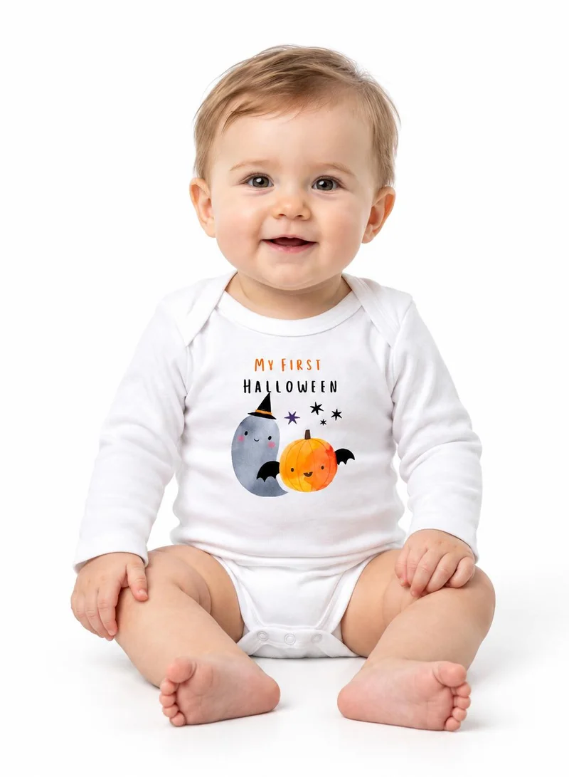 بيبي كلو Cute Ghost And Pumpkin Baby Halloween Romper