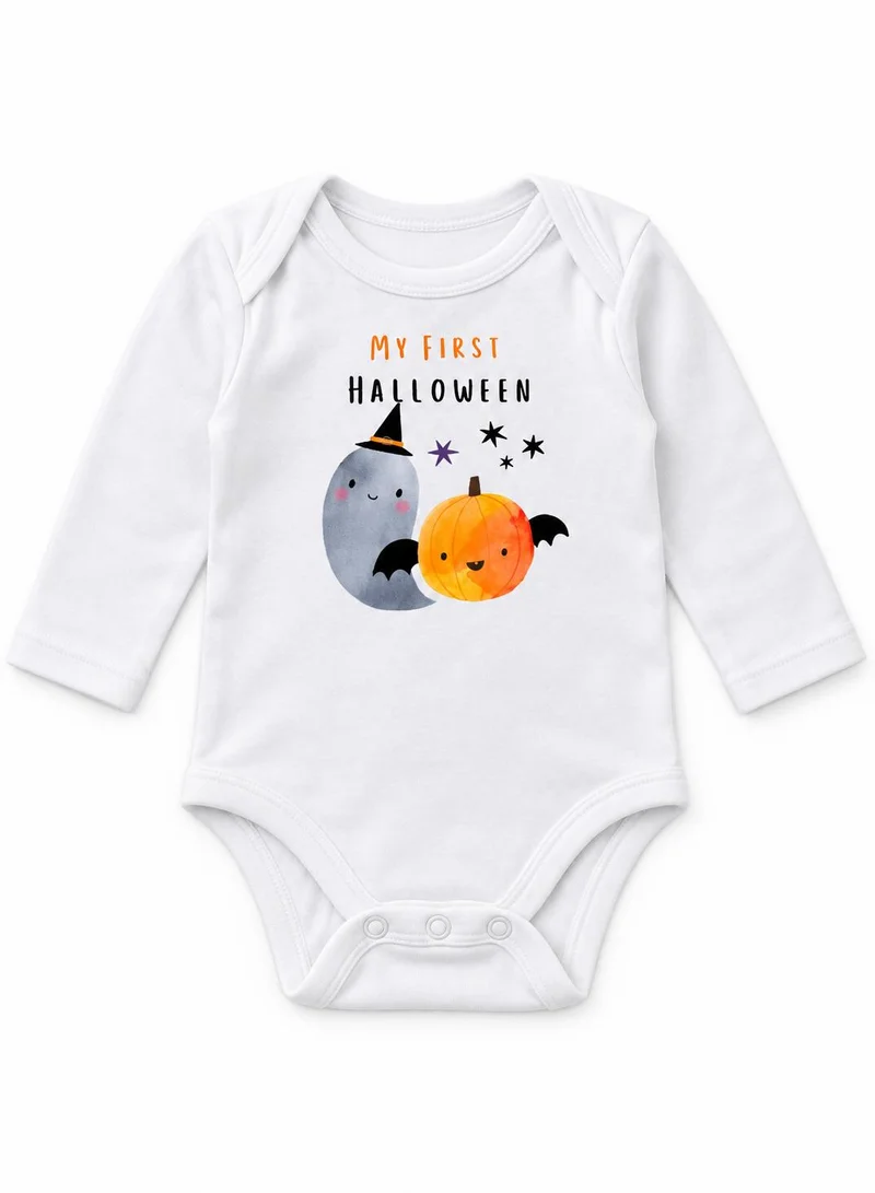 بيبي كلو Cute Ghost And Pumpkin Baby Halloween Romper