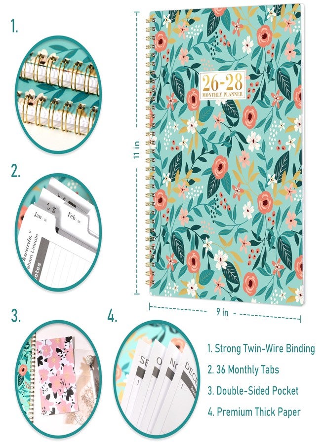 Feteulo 2026-2028 Monthly Planner/Calendar - JAN. 2026 - DEC. 2028, 9" × 11", 3 Year Monthly Planner 2026-2028, Large 36-Month Calendar with Tab, Back Pocket, Twin-Wire Binding, Premium Paper, Note Page - Image 5