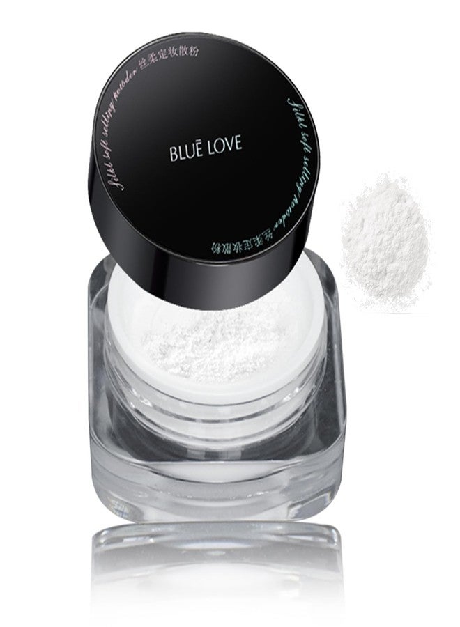 BLUE LOVE بودرة تثبيت فضفاضة زرقاء - تحكم في الزيت، مقاومة للماء، بودرة نهائية لمكياج خالي من العيوب، لمسة نهائية غير لامعة تدوم طويلاً، مضغوطة ومخفيّة لجميع أنواع البشرة (شفافة) - Image 1