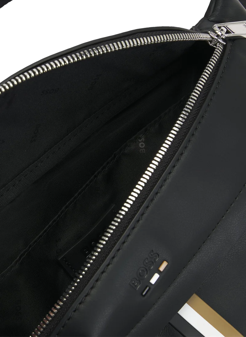 BOSS Faux-leather belt bag with signature stripe