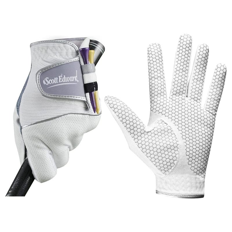 Scott Edward Golf Glove NoSlip Breathable Soft Worn on Left Hand WhiteBlack Large White - Image 2