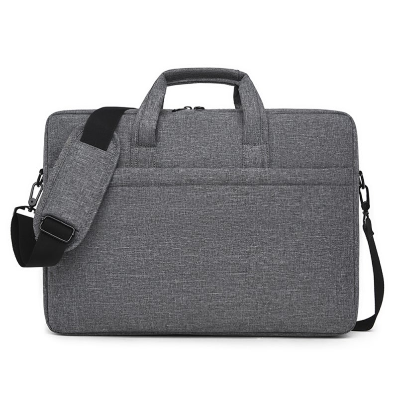 Lightweight Shoulder Bag: 15" Darkgray Waterproof Fabric - Fleece Lining Multi-Pocket Durable Zippers, Large-Capacity Briefcase Bag for Work Study Travel Business Trips - Image 1