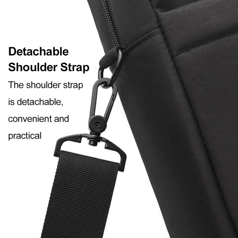 Lightweight Shoulder Bag: 15" Darkgray Waterproof Fabric - Fleece Lining Multi-Pocket Durable Zippers, Large-Capacity Briefcase Bag for Work Study Travel Business Trips - Image 5