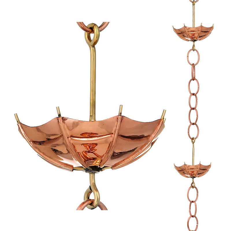 Good Directions 486P-8 Umbrella Rain Chain 8-1/2 Feet Long, Extra Large Umbrellas, 100% Pure Copper - Image 5