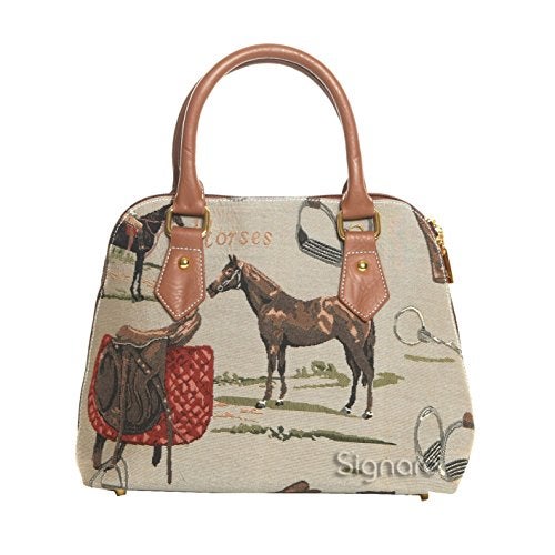 Signare Tapestry Hand Shoulder Bag Cross Body Purses Handbag Satchel Bag for Women In Horse Design |CONV-HOR - Image 3