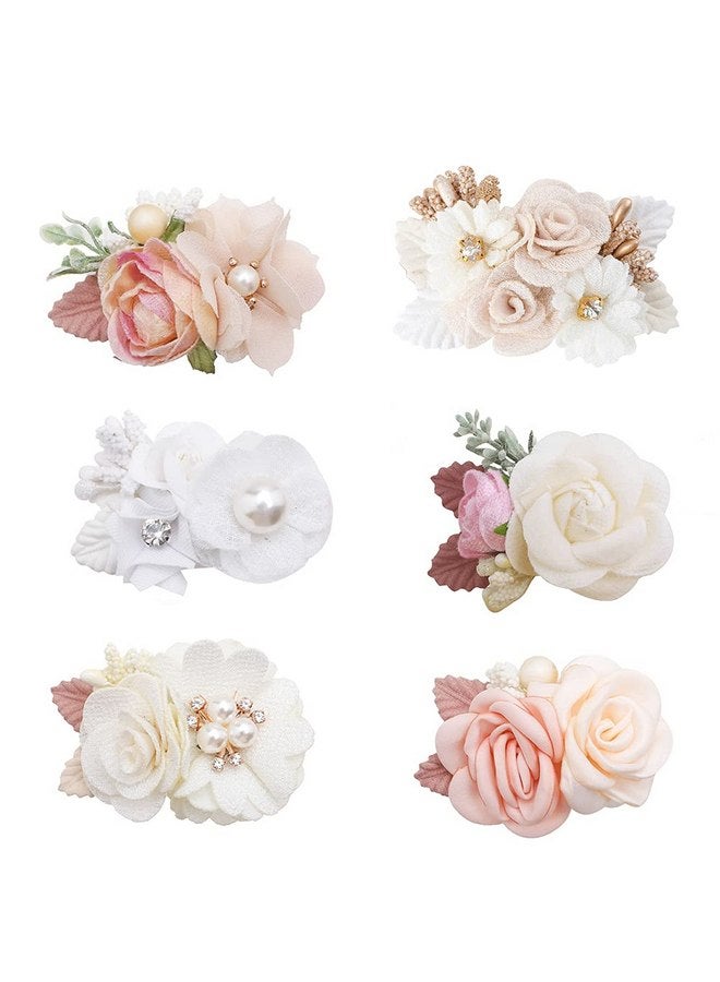 mligril Floral Hair Clips- 6pcs flower Hair Bow Accessories Set Lightweight Hair Bow with Boutique Fully Lined Alligator Clip for Baby Girl Toddles Infant - Image 1