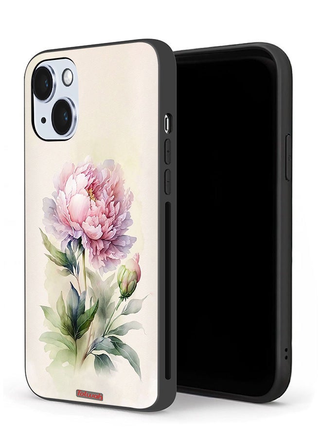 Tolwak Apple iPhone 14 Plus Protective Case Watercolor Rose Paint Art - Image 1