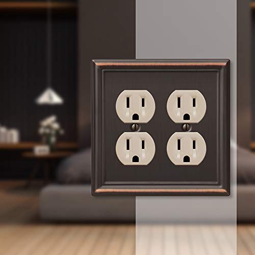 Amerelle 149DDDB Chelsea Wallplate, 2 Duplex, Steel, Aged Bronze, 1-Pack - Image 3