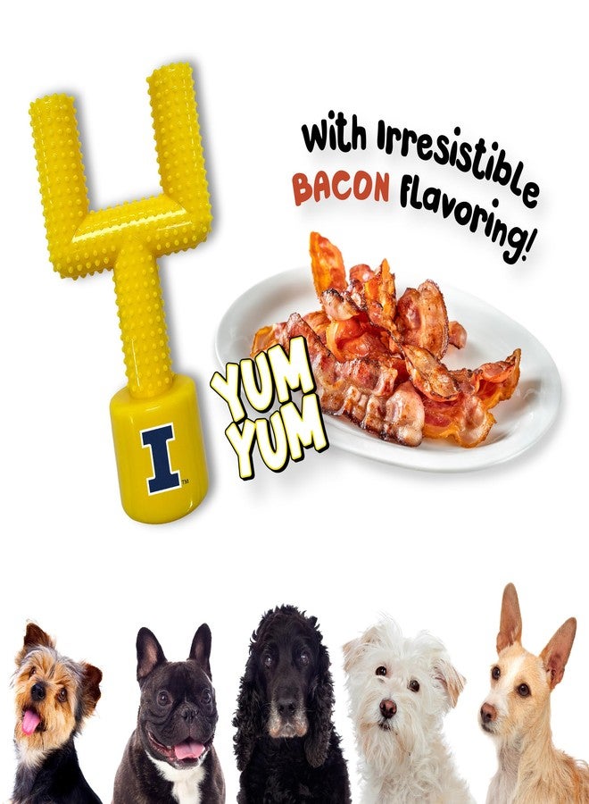 Pets First NCAA Illionois Fighting Illini Mega-Chew Hard Nylon Bacon-flavored Dog Bone Football Goal-Post Chew Toy. Interactive, Tasty & Fun Dog Chew Toy. Indestructible, Strong, Tough & Durable Pet Chew Toys - Image 2