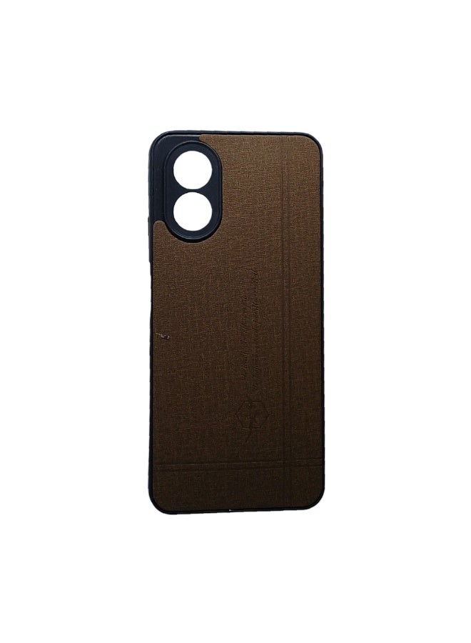 Phone Back Cover leather for Oppo A38 4G brown - Image 1