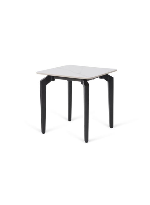 Aviano End Table Ceramic Top - White & Champagne