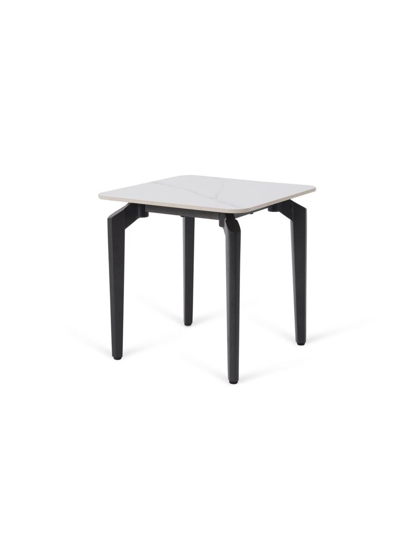 Aviano End Table Ceramic Top - White & Champagne