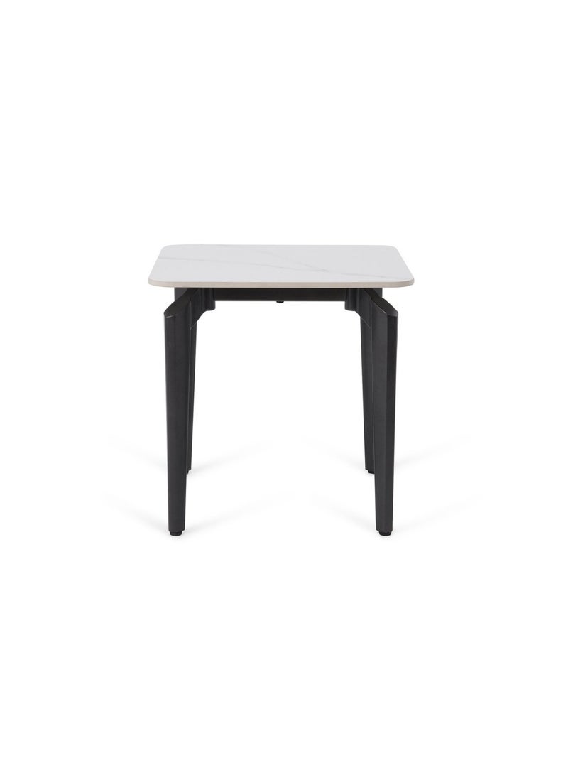 Aviano End Table Ceramic Top - White & Champagne
