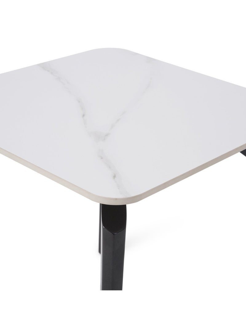Aviano End Table Ceramic Top - White & Champagne