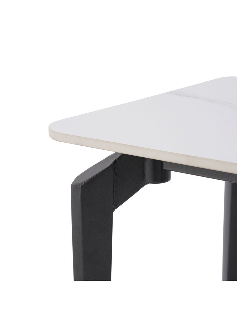 Aviano End Table Ceramic Top - White & Champagne