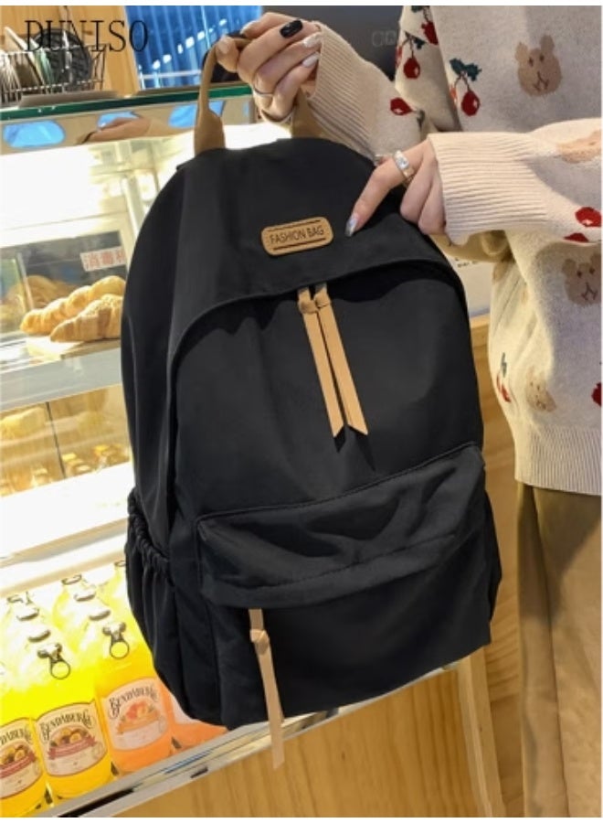 DUNISO Minimalist Black Backpack, A Must - Have for Students on the Go - Image 2