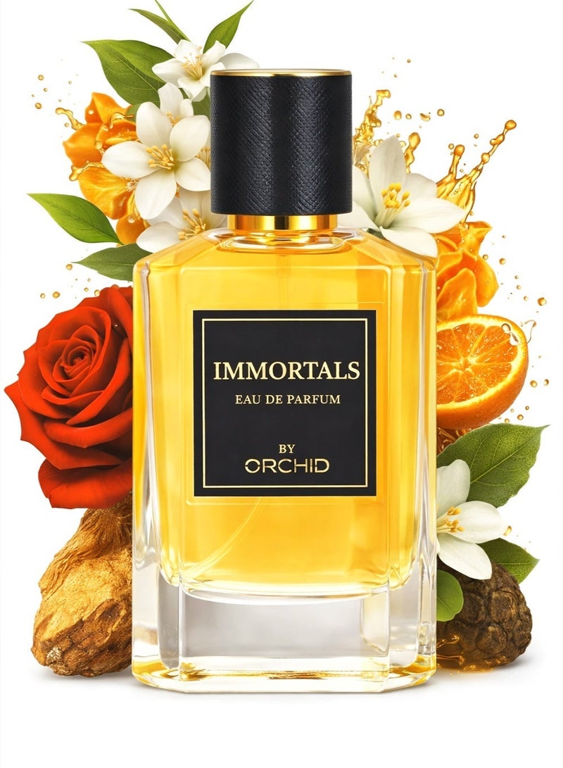Orchid Immortals Pour Homme Eau De Parfum 100ml – Long Lasting Woody Amber Fragrance for Men with Bergamot, Cardamom, Sandalwood & Vanilla - Image 1