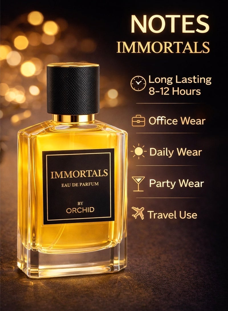 Orchid Immortals Pour Homme Eau De Parfum 100ml – Long Lasting Woody Amber Fragrance for Men with Bergamot, Cardamom, Sandalwood & Vanilla - Image 3