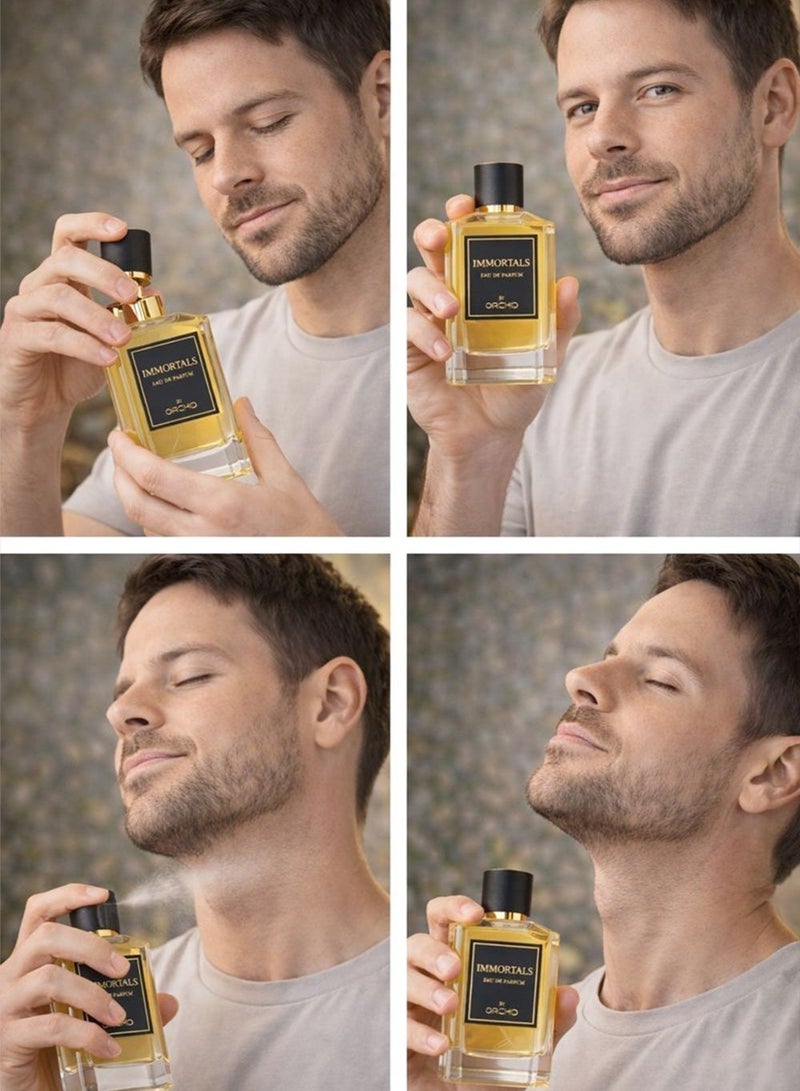 Orchid Immortals Pour Homme Eau De Parfum 100ml – Long Lasting Woody Amber Fragrance for Men with Bergamot, Cardamom, Sandalwood & Vanilla - Image 4