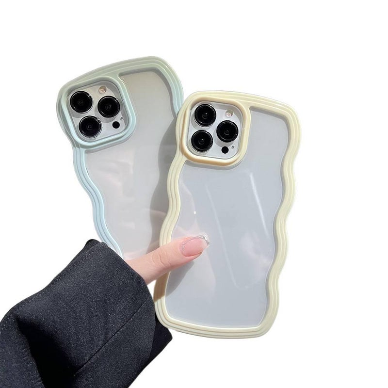 Drop Protection iPhone 15 TPU , Cover for 15 Plus 15 Pro 15 Pro Max , Blue , , Wave Edge , for Desk Setup - Image 4