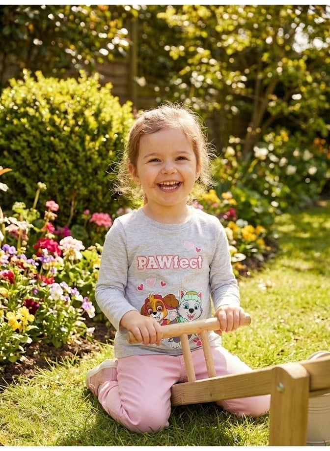 نيكلوديون باو باترول طقم بيجامة أطفال بنات  بأكمام طويلة100%قطن - Image 3