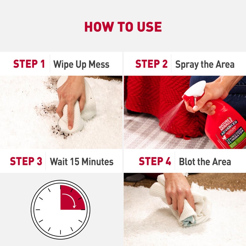 Nature's Miracle Natureâ€™s Miracle Advanced Stain And Odor Eliminator for Dogs, Fresh Scent, Severe Mess Enzymatic Formula For Tough Pet Messes, 1 Gallon - Image 4