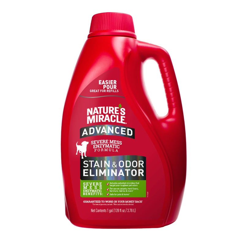 Nature's Miracle Natureâ€™s Miracle Advanced Stain And Odor Eliminator for Dogs, Fresh Scent, Severe Mess Enzymatic Formula For Tough Pet Messes, 1 Gallon - Image 1
