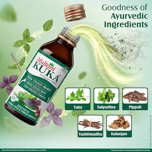 Multani Kuka Cough Syrup 100ml | Get Ayurvedic Relief from Throat Issue, Chest Congestion, All Types Of cough & Cold | Goodness Of Tulsi, Pippali, Satpudina & Other Herbs - Image 2