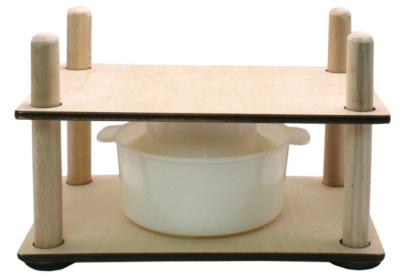 PetriStor Wooden Cheese Press for Cheese Making Supplies 12 in Wooden Guides and Cheese Mold with Follower Piston 13 Qt  Small Home Supply Ultimate Cheese Press Machine  Prensa Para Queso Casero 