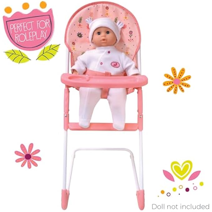 dolls world كرسي عالٍ قابل للطي يصل ارتفاعه إلى 22 بوصة من بيتركين هدية للأطفال فوق 3 سنوات - Image 3