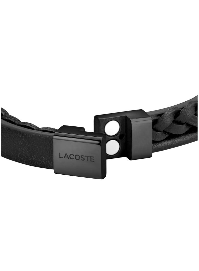 LACOSTE Lacoste Men's Black Leather Bracelet - 2040318  - Image 2
