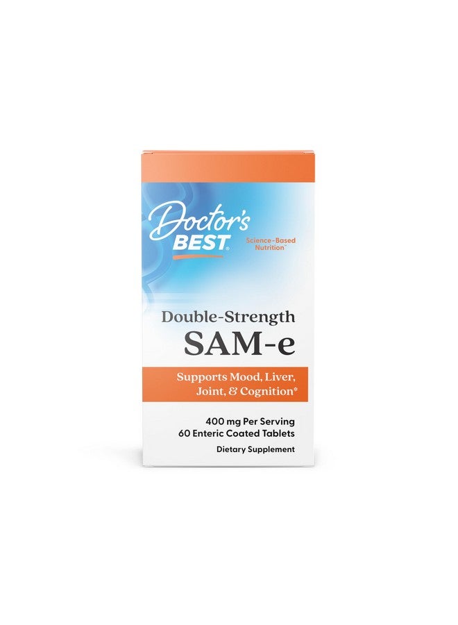 Doctor's BEST Doctor's Best SAM-e 400 mg, Vegan, Gluten Free, Soy Free, Mood and Joint Support, 60 Enteric Coated Tablets  - Image 1