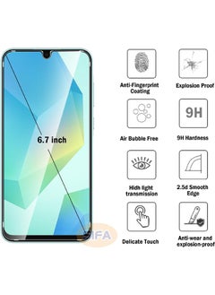 Glass [2+2 Pack] HD Clear Tempered Glass Screen Protector + Black Camera Lens Protector for Samsung Galaxy A16 6.7",  Touch Sensitive, HD 9H Hardness Bubble Free Scratch Resistant, Case Friendly (Boxed, 2+2 PCS)  - Image 3