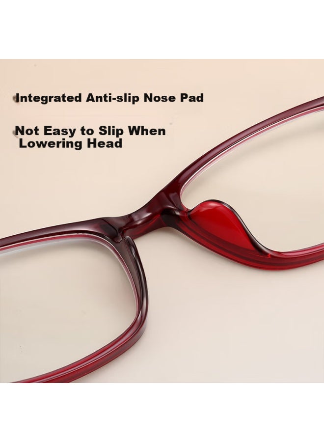 Pulais Women's Imported High Definition Anti-blue Light Fashionable Portable High-end Reading Gl 8092 Red +2.50 Strength - Image 3