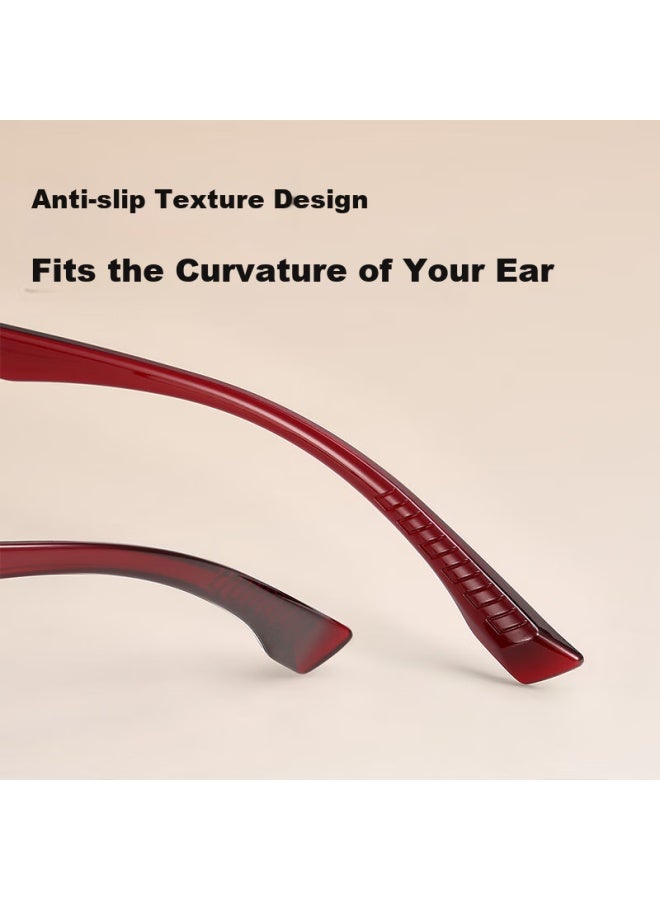 Pulais Women's Imported High Definition Anti-blue Light Fashionable Portable High-end Reading Gl 8092 Red +2.50 Strength - Image 4