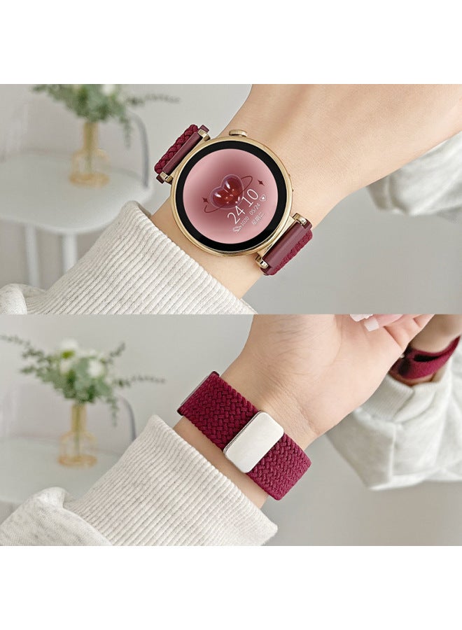 For HuaweiGT4 Strap GT5/3 Women's 41mm Watch Watch4/3Pro Woven Strap Explosions-Color:Woven One-piece Buckle-wine Red Spell Starlight-Specifications:For HuaweiWatch Buds 【dial 46mm】】 - Image 3