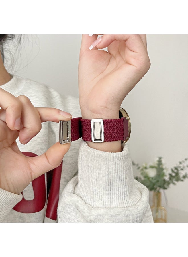 For HuaweiGT4 Strap GT5/3 Women's 41mm Watch Watch4/3Pro Woven Strap Explosions-Color:Woven One-piece Buckle-wine Red Spell Starlight-Specifications:For HuaweiWatch Buds 【dial 46mm】】 - Image 4