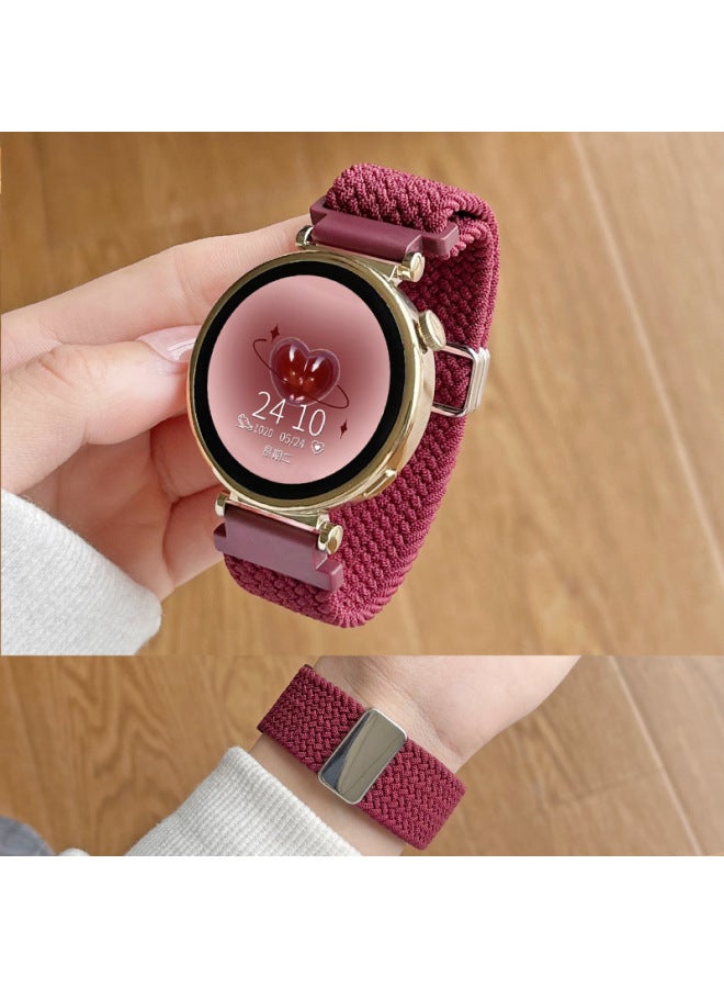 For HuaweiGT4 Strap GT5/3 Women's 41mm Watch Watch4/3Pro Woven Strap Explosions-Color:Woven One-piece Buckle-wine Red Spell Starlight-Specifications:For HuaweiWatch Buds 【dial 46mm】】 - Image 2