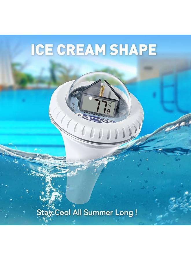 إكسفور مقياس حرارة حمام السباحة، مقياس حرارة رقمي لاسلكي عائم مع جهاز استقبال درجة الحرارة عن بعد لحمامات السباحة الداخلية والخارجية - Image 2