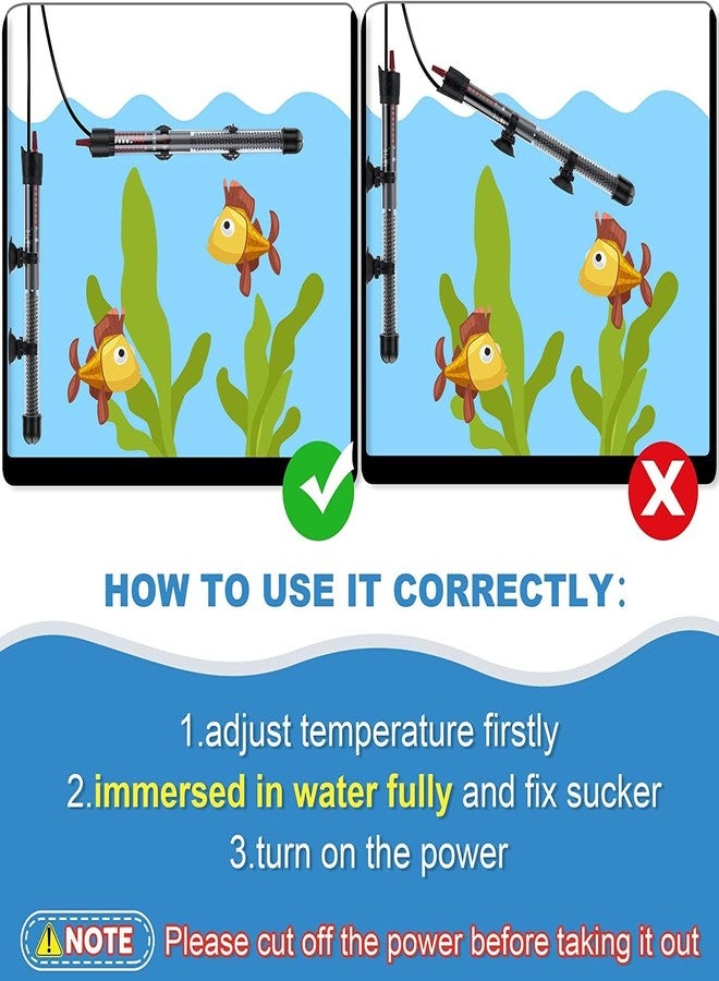VAYINATO® Imported Aquarium Fish Tank Glass Heater with Free Thermometer | IP 68 Water Proof | Blast Proof (50Watts (Suitable for 50L Tank)) by Petzlifeworld - Image 5