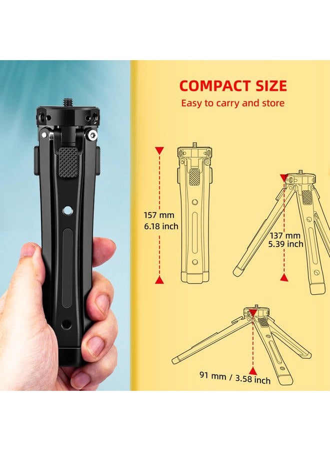 Zeadio Aluminium Alloy Tripod, Adjustable Heights Desktop Tabletop Tripod Stand for Vimble 2, Smooth 4, Crane Plus, Osmo Mobile, Ronin-S, Gimble Handle Grip Stabilizer and All Cameras Action camera - Image 5