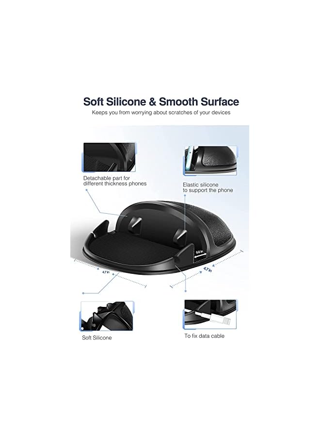 S-TOP Car Phone Holder, Dashboard Car Phone Holder Mount, Slip Free Desk Phone Stand Compatible for iPhone, for Samsung, GPS Devices, Universal Cell Phone Automobile Cradles, Black - Image 5