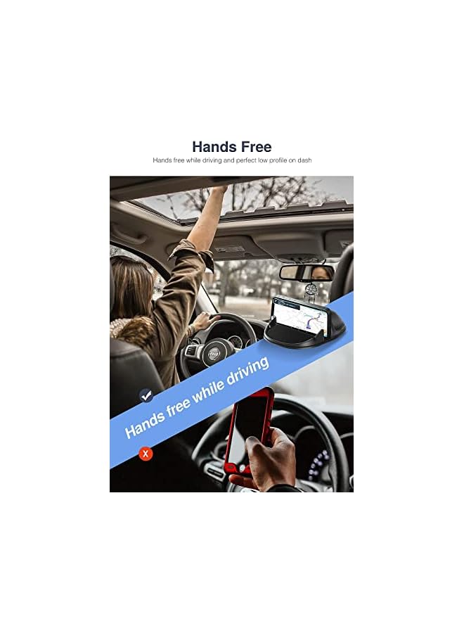 S-TOP Car Phone Holder, Dashboard Car Phone Holder Mount, Slip Free Desk Phone Stand Compatible for iPhone, for Samsung, GPS Devices, Universal Cell Phone Automobile Cradles, Black - Image 2