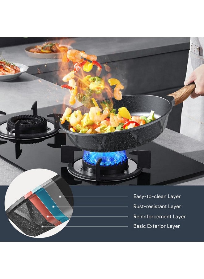 ITSMILLERS Non-stick Die-cast Deep Frying Pan Set Skillet Set Egg Omelette Pan (3) - Image 3