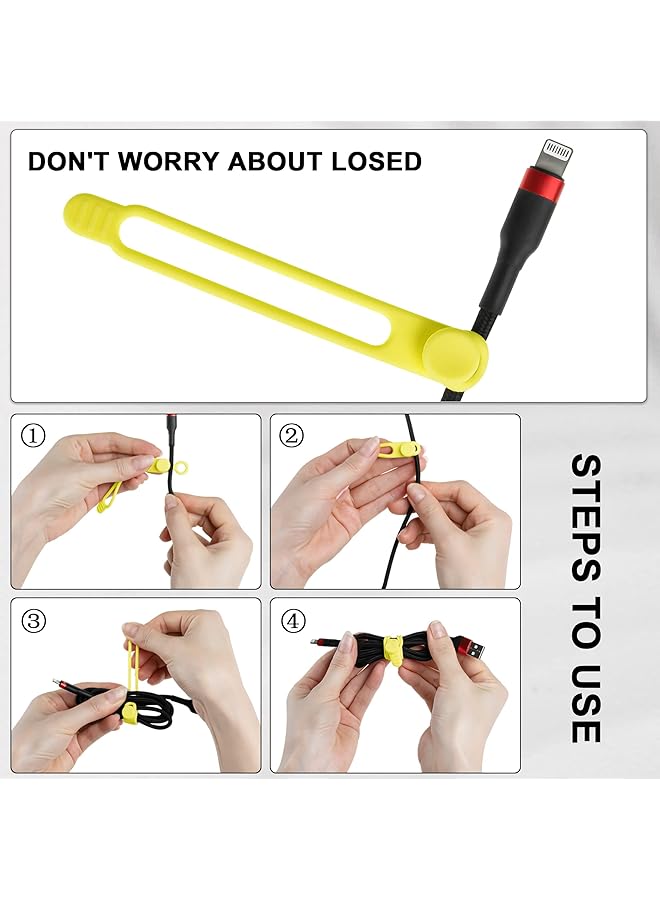 erorex 20Pcs Silicone Cable Straps Cord Organizers For Earphone Reusable Cable Wire Ties For Charger - Image 3